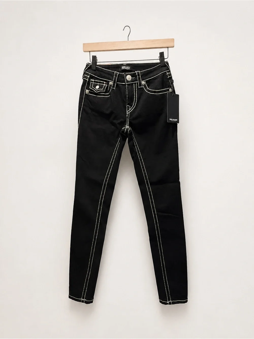 True Religion Jennie Big T MR Flap Skinny Jeans Size 26